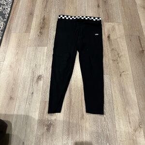 Vans Kids Black Leggings with Checkered Waistband
